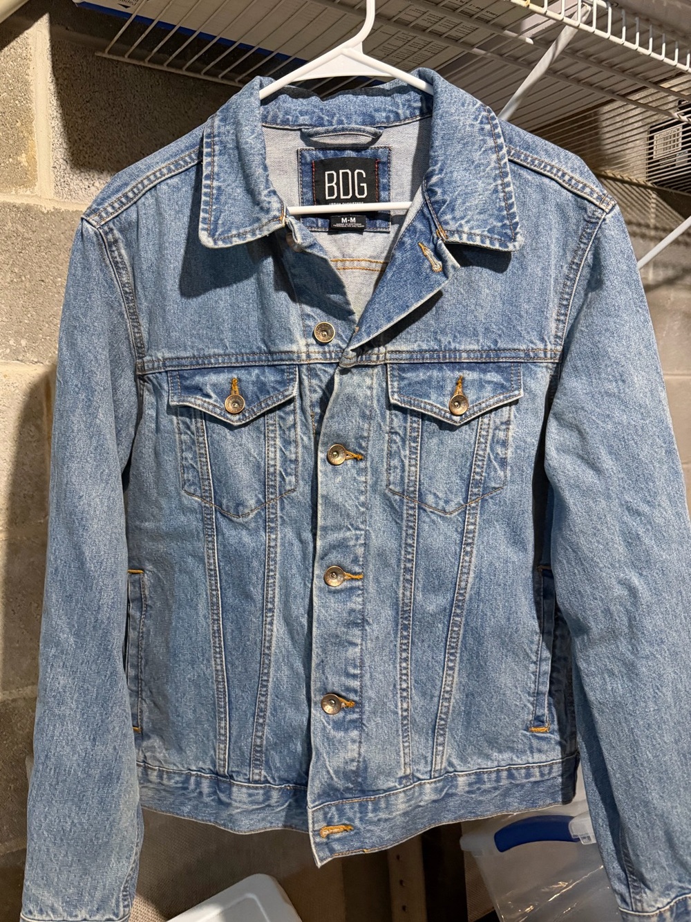 BDG Light Blue Denim Jacket with Contrast Stitching